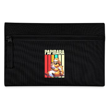 Papibara Capybara Vater Papa - Federtasche - Schwarz - Vorne