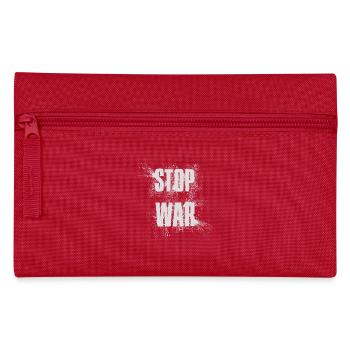 STOP WAR – NO WAR - PEACE - Pencil Case - red - Front