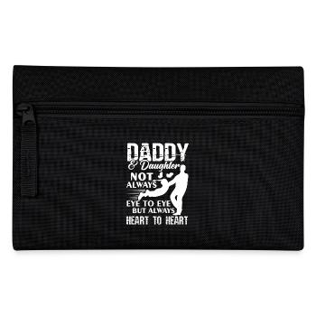 Daddy And Daughter Always Heart To Heart - Pencil Case - black - Front