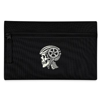 Fahrradfahrer Schädel Mit Kettenhelm Illustration - Federtasche - Schwarz - Vorne
