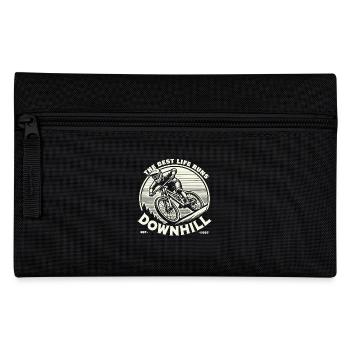 Fahrrad: The Best Life Runs Downhill - Federtasche - Schwarz - Vorne