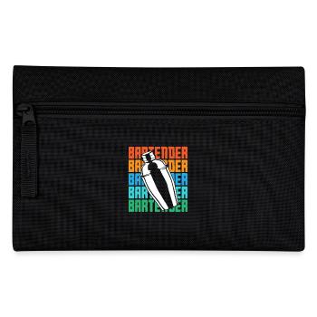 Barkeeper Shaker Retro Style Design - Federtasche - Schwarz - Vorne
