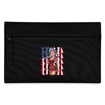 Style pin-up rétro américain avec drapeau américain et - Trousse - noir - Devant