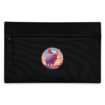 Schweine Schwein - Federtasche - Schwarz - Vorne