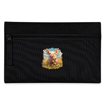 Schweine Schwein - Federtasche - Schwarz - Vorne