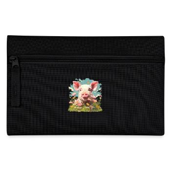 Schweine Schwein - Federtasche - Schwarz - Vorne
