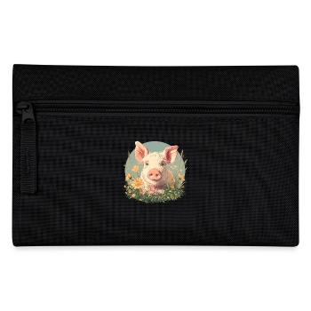 Schweine Schwein - Federtasche - Schwarz - Vorne
