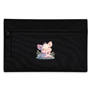 Schweine Schwein - Federtasche - Schwarz - Vorne
