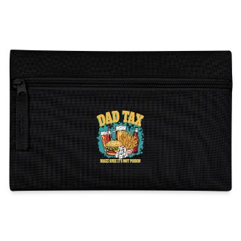 Dad Tax Burger Pommes Bier Scherz - Federtasche - Schwarz - Vorne