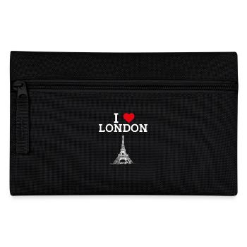 I Love London Eiffelturm Coole England Herz Flagge - Federtasche - Schwarz - Vorne