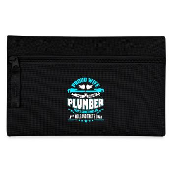 Proud Wife Of An Awesome Plumber - Pencil Case - black - Front