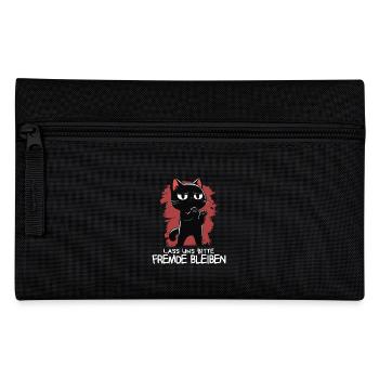 Lass unsFremde bleiben - Schwarze Katze Zynisch - Federtasche - Schwarz - Vorne