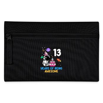 13 Years Be Great Astronaut Birthday - Pencil Case - black - Front
