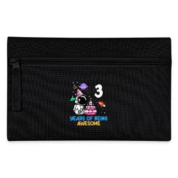 Three Years Astronaut Birthday Adventure - Pencil Case - black - Front