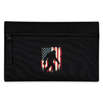 Bigfoot Patriot Sasquatch USA Flag America - Pencil Case - black - Front