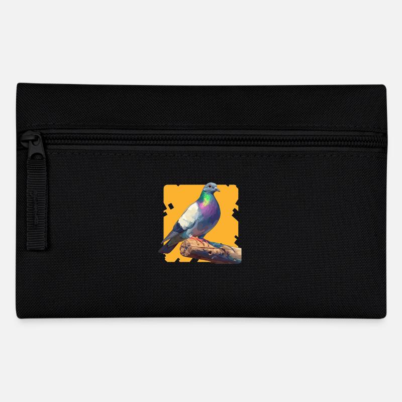 Tauben Taube - Federtasche - Schwarz