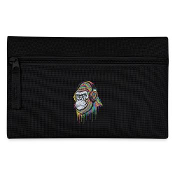 Bunter Gorilla Mit Kopfhörern Musikliebhaber - Federtasche - Schwarz - Vorne
