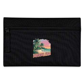 Sommer Spaß Strand Sonnenuntergang Palmen - Federtasche - Schwarz - Vorne