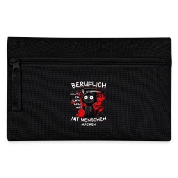 Beruflich wollte ich was mit Menschen machen Katze - Federtasche - Schwarz - Vorne