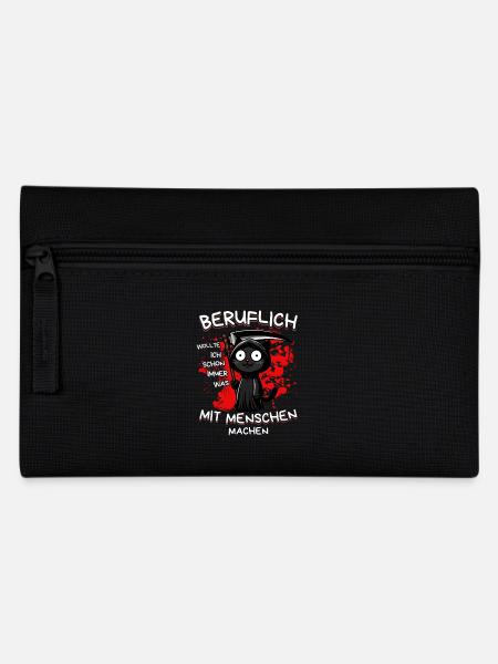 Beruflich wollte ich was mit Menschen machen Katze - Federtasche - Schwarz