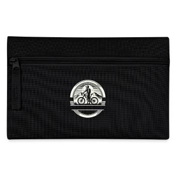 Mountain Bike Bicycle Rider Text Self-Design - Pencil Case - black - Front