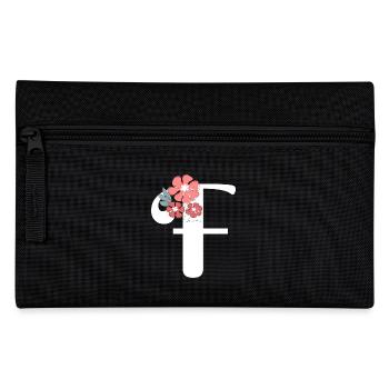 Lettre f fleurs minimalistes - Trousse - noir - Devant