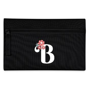 Buchstabe b Minimalistische Blumen - Federtasche - Schwarz - Vorne