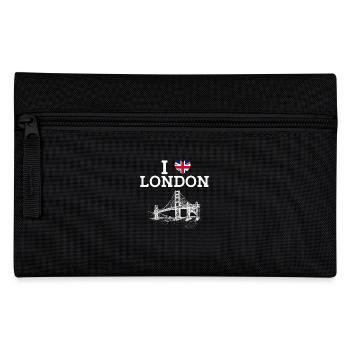 J’aime Londres Golden Gate Bridge Coeur Drapeau Jeu de mots - Trousse - noir - Devant