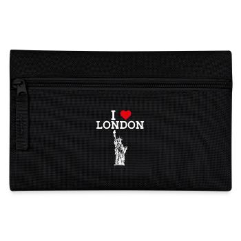 I Love London Statue Of Liberty England Heart Flag - Pencil Case - black - Front