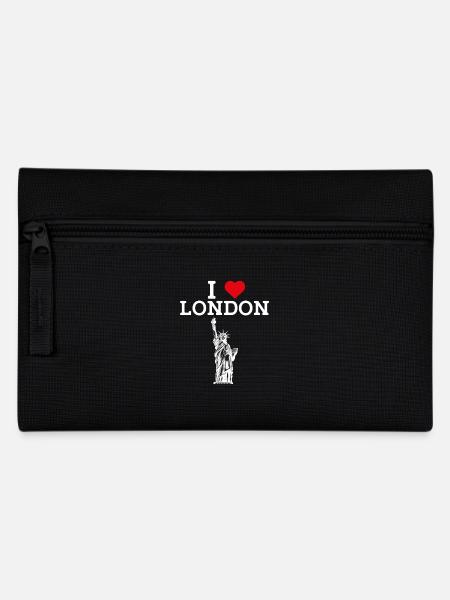 I Love London Freiheitsstatue England Herz Flagge - Federtasche - Schwarz