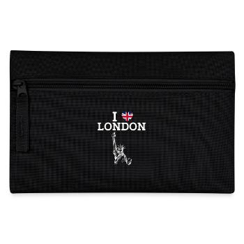 I Love London Statue Of Liberty England Flag Pun - Pencil Case - black - Front