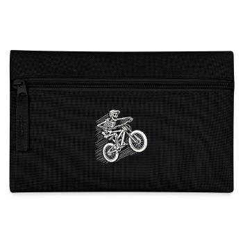 Skeleton Bicycle Adventure Mountain Bike Retro - Pencil Case - black - Front
