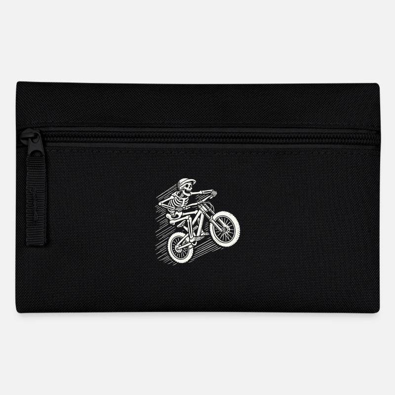Skelett Fahrrad Abenteuer Mountainbike Retro - Federtasche - Schwarz