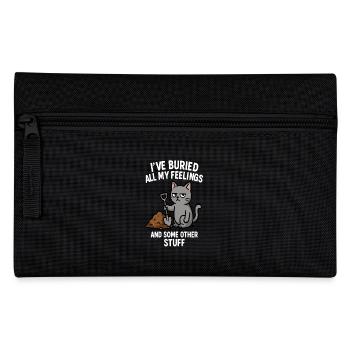 cat "I burried all my feelings" - Pencil Case - black - Front