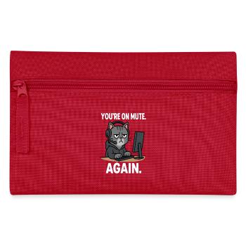 Home office cat - Pencil Case - red - Front