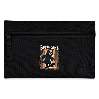 Grim Reaper Born to Skate Skater Skateboard - Pencil Case - black - Front