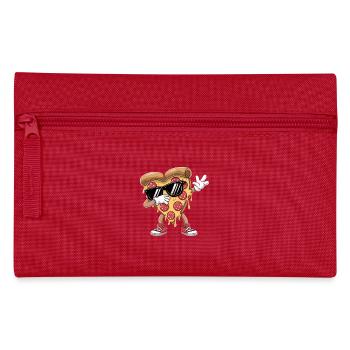 Cooler Pizza-Slice Mit Sonnenbrille Dabbing - Federtasche - Rot - Vorne