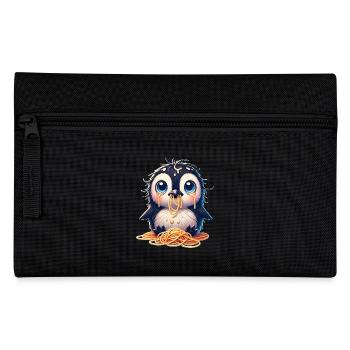 Cute Penguin Spaghetti Cartoon Clumsy - Pencil Case - black - Front