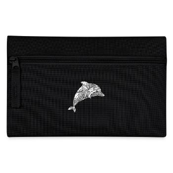 Dolphin Dolphin Floral Pattern - Pencil Case - black - Front