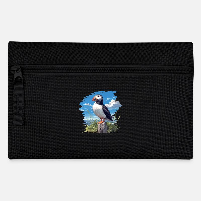 Papageientaucher - Federtasche - Schwarz