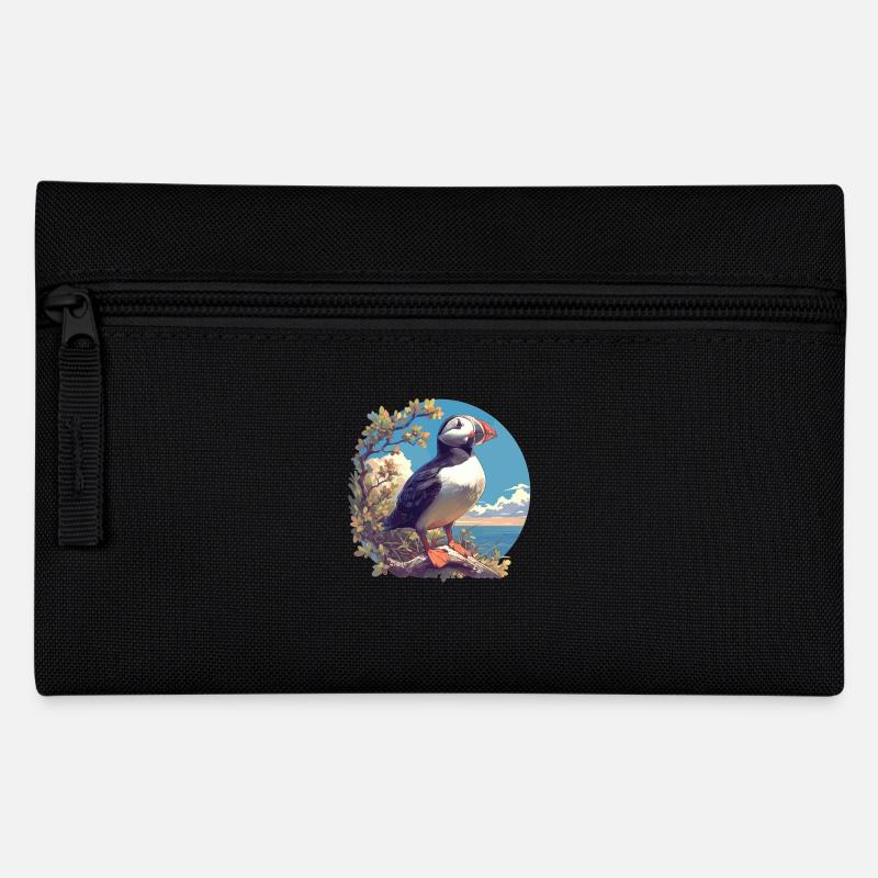 Papageientaucher - Federtasche - Schwarz