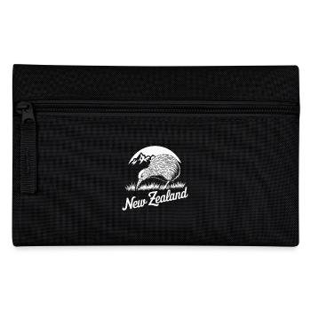Neuseeland Kiwi Berge Natur Abenteuer Design - Federtasche - Schwarz - Vorne