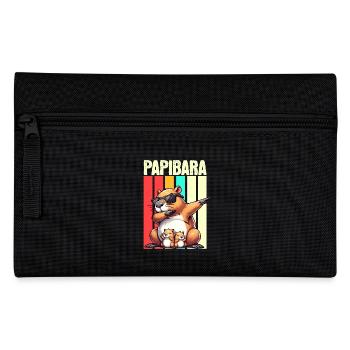 Papibara Capybara Vater Papa - Federtasche - Schwarz - Vorne