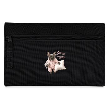 Französische Bulldogge Gute Nacht Süßer Traum - Federtasche - Schwarz - Vorne
