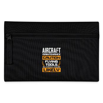 Aircraft Maintenance Caution Flying Tools Likely - Pencil Case - black - Front