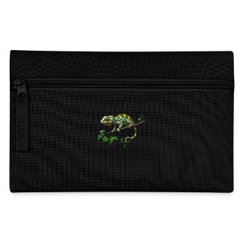 Colorful chameleon on branch in green jungle - Pencil Case - black - Front