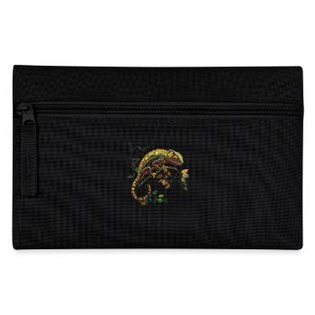 Colorful chameleon on a branch - Pencil Case - black - Front