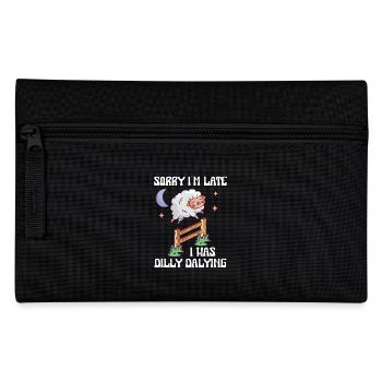 Sorry I'm Late I Was Dilly Dalying Lustiges Schaf - Federtasche - Schwarz - Vorne