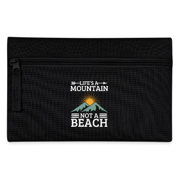 Motivationsspruch Bergsteiger Natur - Federtasche - Schwarz - Vorne