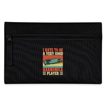Funny Harmonica Player Hate To Be Very Good Player - Federtasche - Schwarz - Vorne